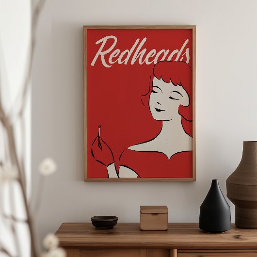 Redhead Matchbox Art Print – Retro  Wall Dé
