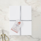 Redhead Meisje Ballerina in Witte Jurk Verjaardag Cadeaulabel (Met Touw)