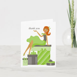Redhead  meisje Dank je wel Bedankkaart