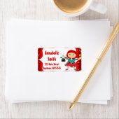 RedHead Meisje Magician Verjaardag Adresetiketten Etiket (Insitu)
