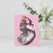 Redhead Mermaid Beauty Thunder_Cove Briefkaart (Staand voorkant)