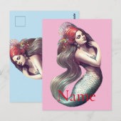 Redhead Mermaid Beauty Thunder_Cove Briefkaart (Voorkant / Achterkant)
