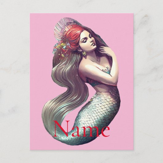 Redhead Mermaid Beauty Thunder_Cove Briefkaart (Voorkant)