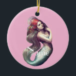 Redhead Mermaid Beauty Thunder_Cove Keramisch Ornament<br><div class="desc">Redheadzeemeermin sirena om met uw eigen groet,  naam,  bericht,  enz. aan te passen</div>