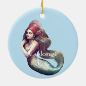 Redhead Mermaid Beauty Thunder_Cove Keramisch Ornament (Achterkant)