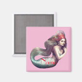 Redhead Mermaid Beauty Thunder_Cove Magneet (Voorkant / Achterkant)