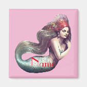 Redhead Mermaid Beauty Thunder_Cove Magneet (Voorkant)