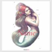 Redhead Mermaid Beauty Thunder_Cove Sticker (Vel)