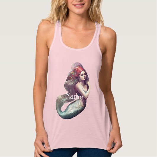 Redhead Mermaid Beauty Thunder_Cove Tanktop (Voorkant)