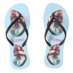 Redhead Mermaid Beauty Thunder_Cove Teenslippers