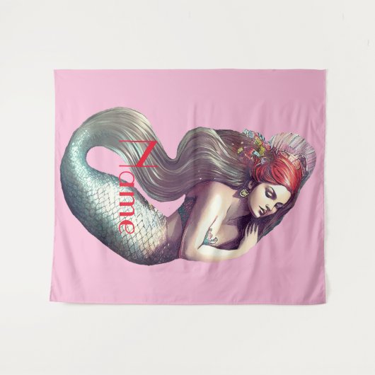 Redhead Mermaid Beauty Thunder_Cove Wandkleed (Voorkant (horizontaal))