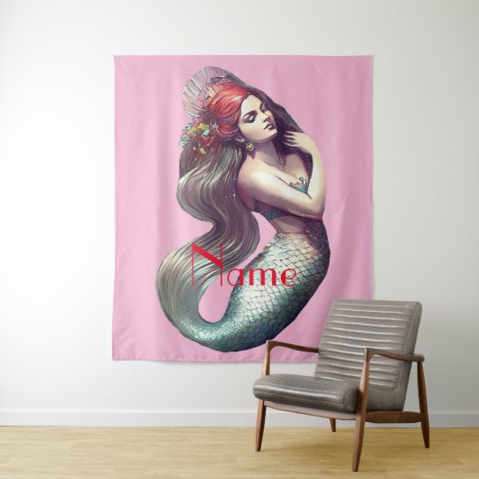 Redhead Mermaid Beauty Thunder_Cove Wandkleed (In situ)