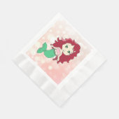 Redhead Mermaid Coral Birthday Paper Napkins Servet (Hoek)