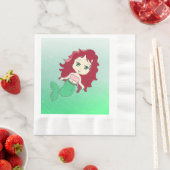 Redhead Mermaid Coral Birthday Paper Napkins Servet (Insitu)