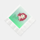 Redhead Mermaid Coral Birthday Paper Napkins Servet (Hoek)