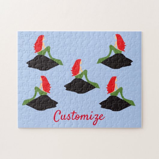 Redhead Mermaid Sitting Thunder_Cove Legpuzzel (Horizontaal)