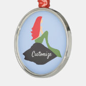 Redhead Mermaid Sitting Thunder_Cove Metalen Ornament (Links)