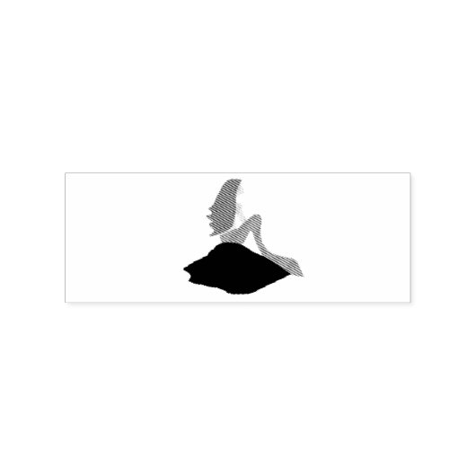 Redhead Mermaid Sitting Thunder_Cove Rubberstempel (Afrduk)