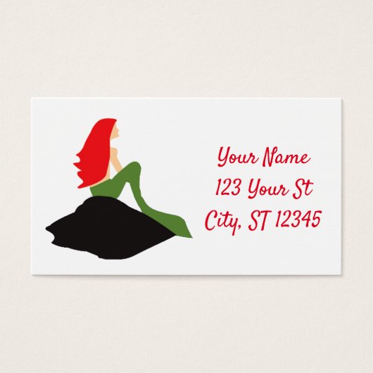 Redhead Mermaid Sitting Thunder_Cove Visitekaartje (Voorkant)