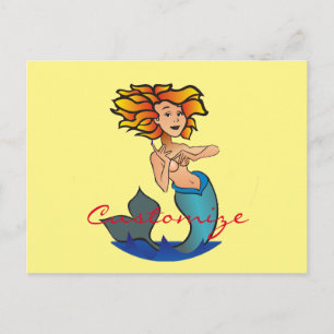 Redhead Mermaid Thunder_Cove Briefkaart