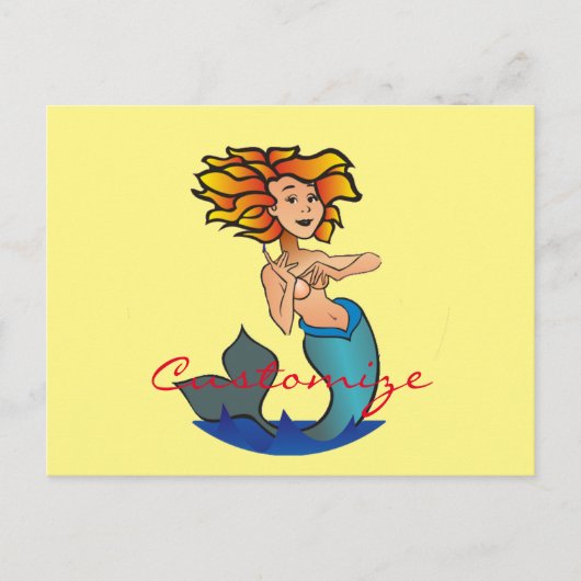 Redhead Mermaid Thunder_Cove Briefkaart (Voorkant)