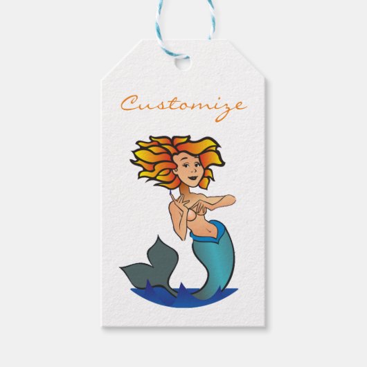 Redhead Mermaid Thunder_Cove Cadeaulabel (Voorkant)