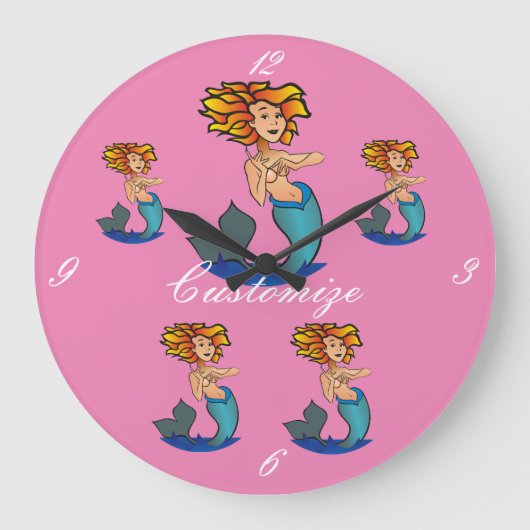 Redhead Mermaid Thunder_Cove Grote Klok (Voorkant)