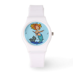 Redhead Mermaid Thunder_Cove Horloge