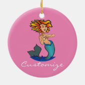 Redhead Mermaid Thunder_Cove Keramisch Ornament (Achterkant)