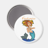 Redhead Mermaid Thunder_Cove Magneet (Voorkant / Achterkant)