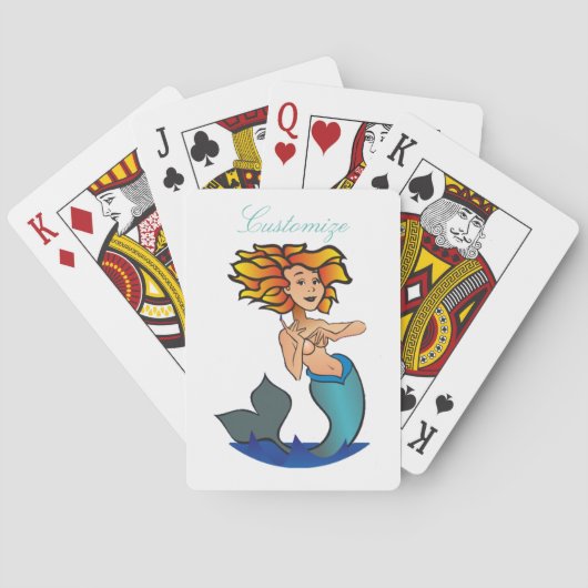 Redhead Mermaid Thunder_Cove Pokerkaarten (Achterkant)
