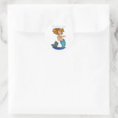 Redhead Mermaid Thunder_Cove Ronde Sticker (Tas)