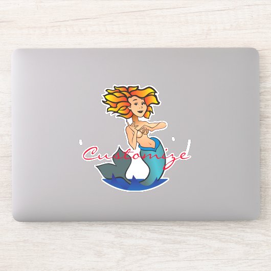 Redhead Mermaid Thunder_Cove Sticker (Computer)