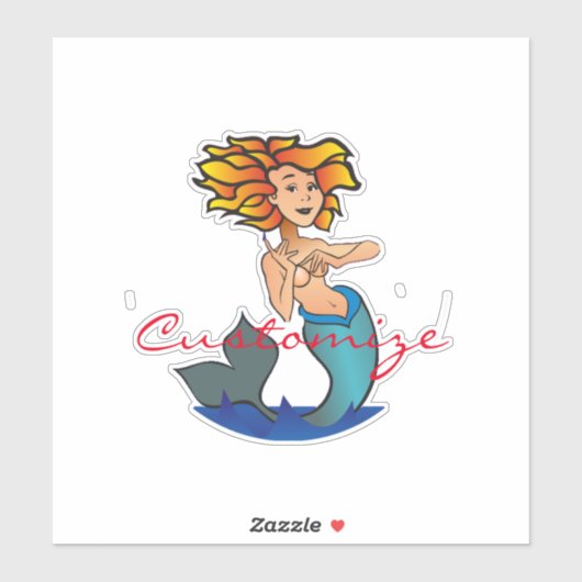 Redhead Mermaid Thunder_Cove Sticker (Vel)