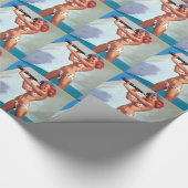 Redhead met spyglass Pin Up Cadeaupapier (Hoek)