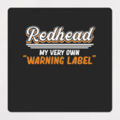 Redhead My Warning Label Cute Red Hair Girls Women (Design 2)