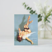 Redhead on Telephone Pin Up Briefkaart (Staand voorkant)