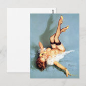 Redhead on Telephone Pin Up Briefkaart (Voorkant / Achterkant)