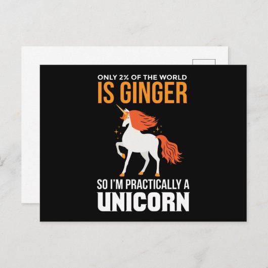 Redhead Only 2% Of Mc1r Unicorn Briefkaart (Voorkant / Achterkant)