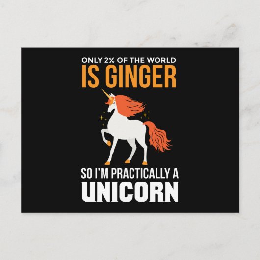 Redhead Only 2% Of Mc1r Unicorn Briefkaart (Voorkant)