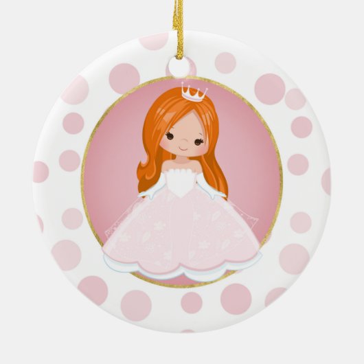 Redhead Pink Princess Keramisch Ornament (Achterkant)