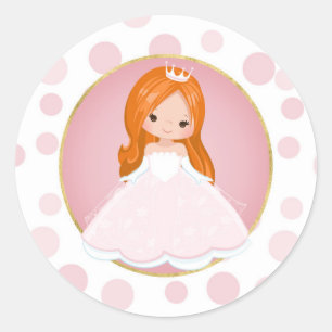 Redhead Pink Princess Ronde Sticker
