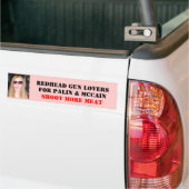 REDHEAD PISTOOL LOVERS, VOOR PALIN &... BUMPERSTICKER (Op Truck)
