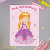  Redhead Princess Girl Custom Birthday Kaart