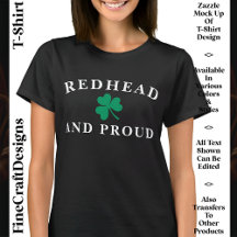 Redhead & Proud, Groene Shamrock, Custom, 10 Party