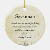 Redhead Radiant Paars Heart Leaf Tree Wedding Keramisch Ornament (Achterkant)