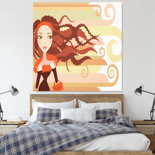 Redhead Rasta Girl Wrapped Canvas (Insitu (Slaapkamer))