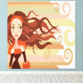 Redhead Rasta Girl Wrapped Canvas (Insitu (Houten vloer))