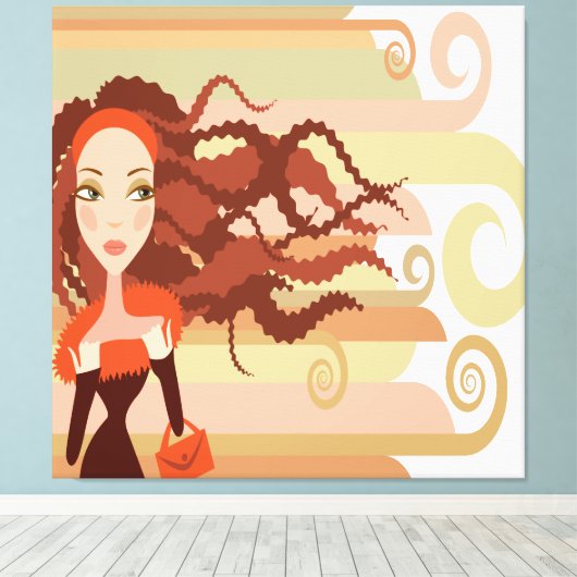 Redhead Rasta Girl Wrapped Canvas (Insitu (Houten vloer))
