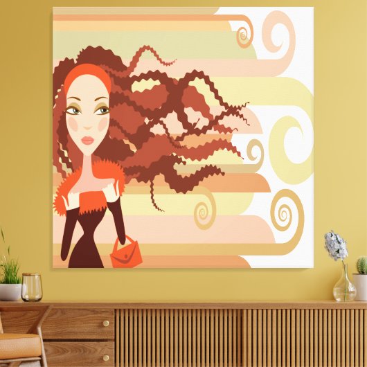Redhead Rasta Girl Wrapped Canvas (Insitu (Woonkamer))